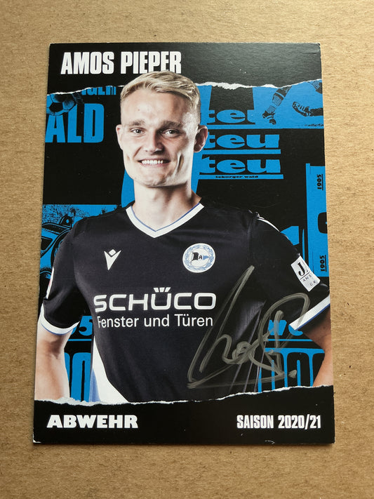 Amos Pieper, Germany 🇩🇪 Arminia Bielefeld 2020/21 hand signed