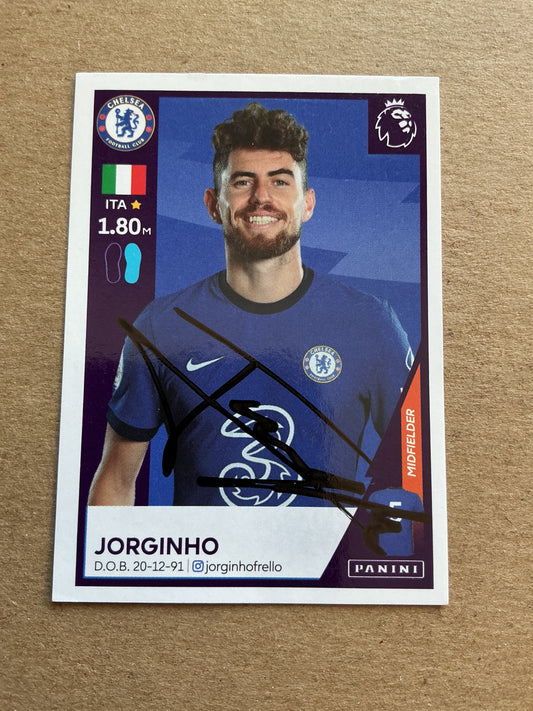 Jorginho, Italy 🇮🇹 Chelsea FC 2021 Panini hand signed