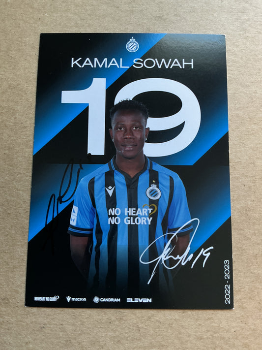 Kamal Sowah, Ghana 🇬🇭 Club Brugge 2022/23 hand signed