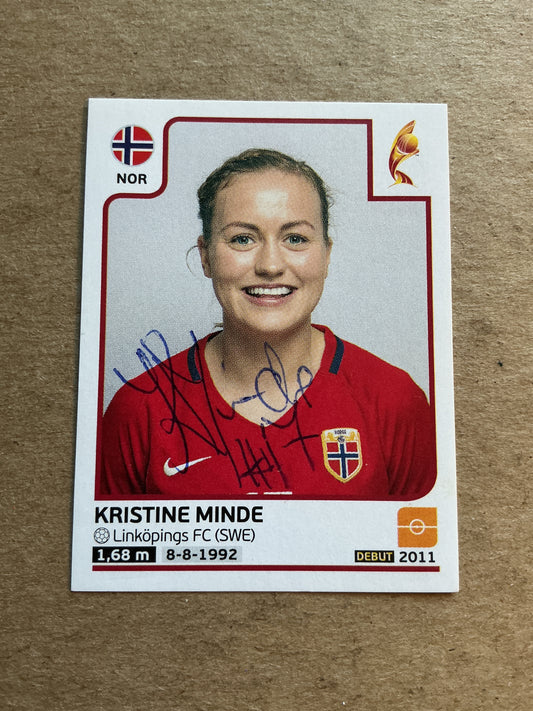 Kristine Minde, Norway 🇳🇴 FIFA Women’s Euro Cup 2017 Panini hand signed
