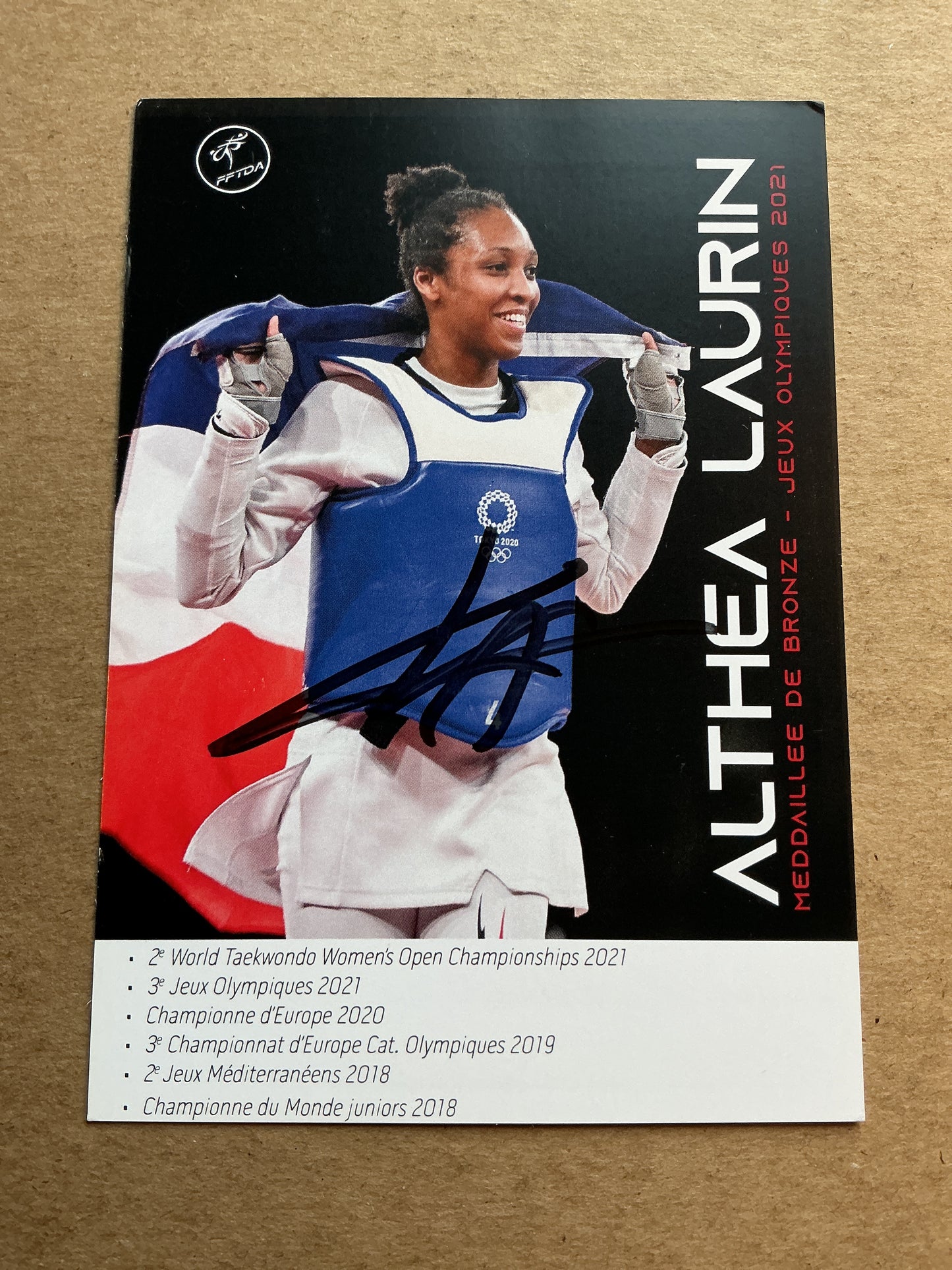 Althéa Laurin, France 🇫🇷 Taekwondo Summer Olympics 2024 hand signed