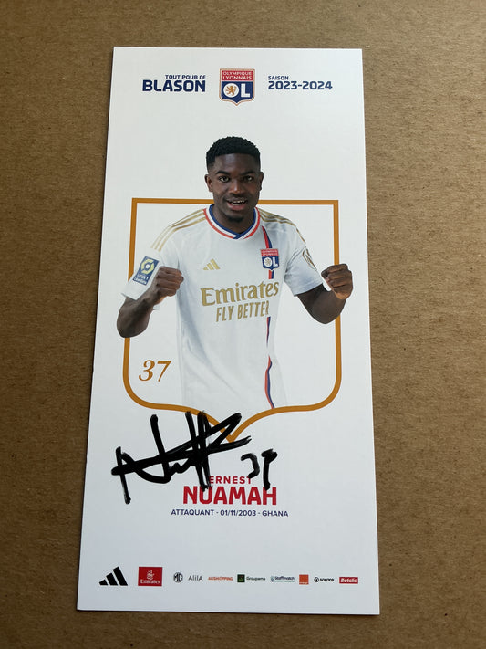 Ernest Nuamah, Ghana 🇬🇭 Olympique Lyon 2023/24 hand signed