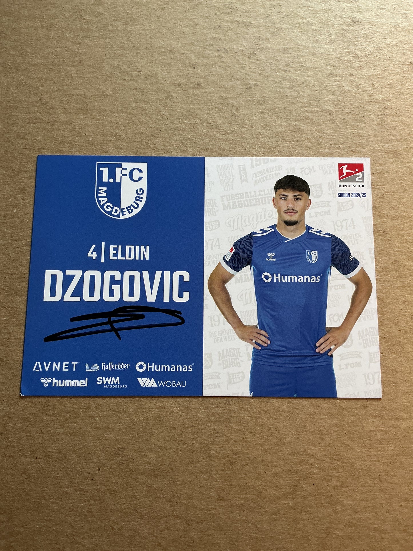 Eldin Dzogovic, Luxemburg 🇱🇺 1.FC Magdeburg 2024/25 hand signed