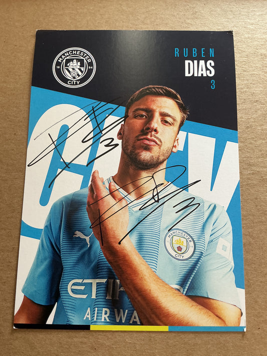 Ruben Dias, Portugal 🇵🇹 Manchester City 2023/24 hand signed