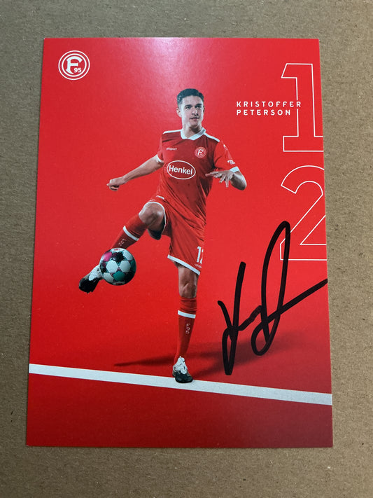 Kristoffer Peterson, Sweden 🇸🇪 Fortuna Düsseldorf 2020/21 hand signed