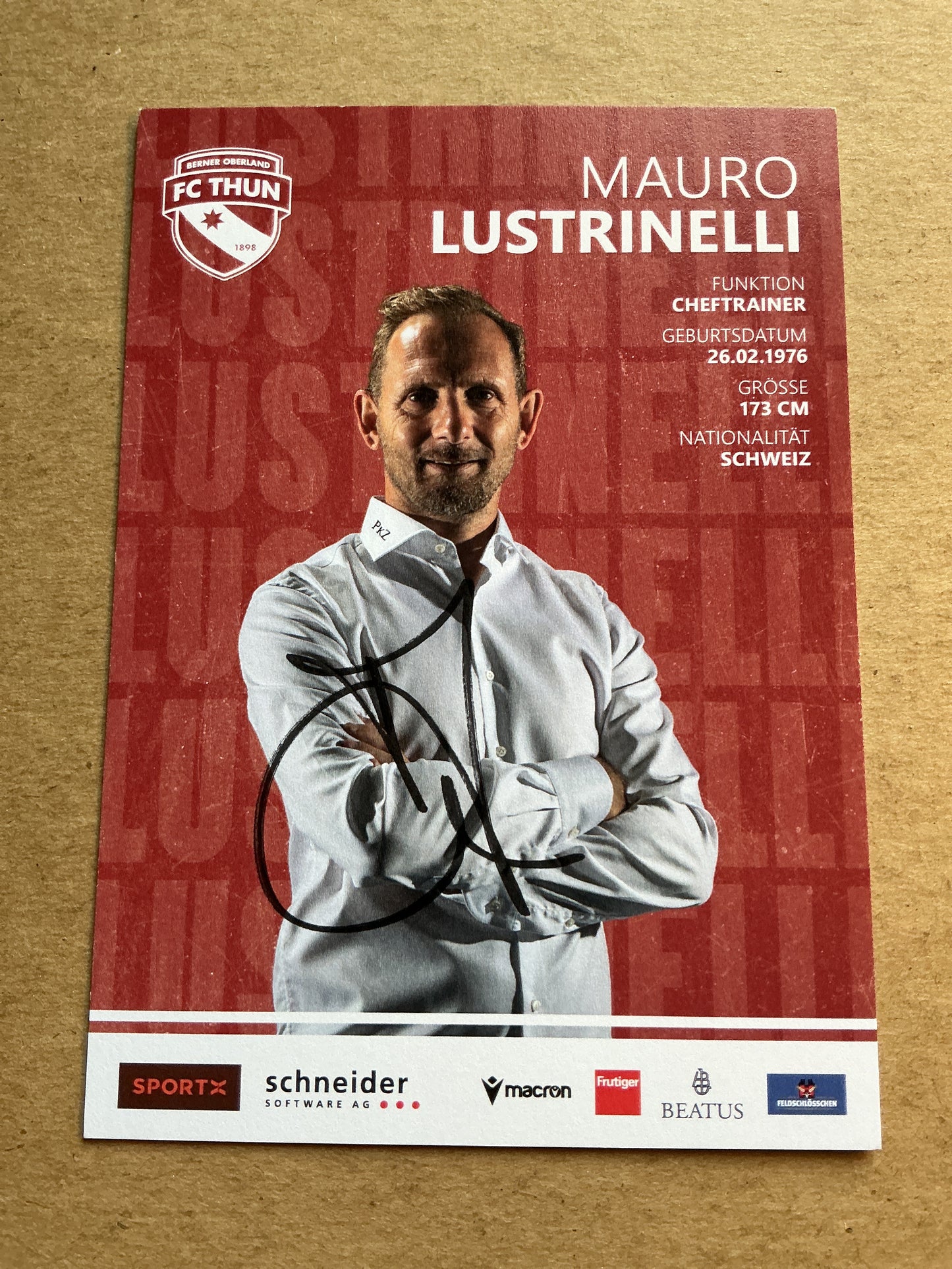 Mauro Lustrinelli, Switzerland 🇨🇭 FC Thun 2023/24 hand signed