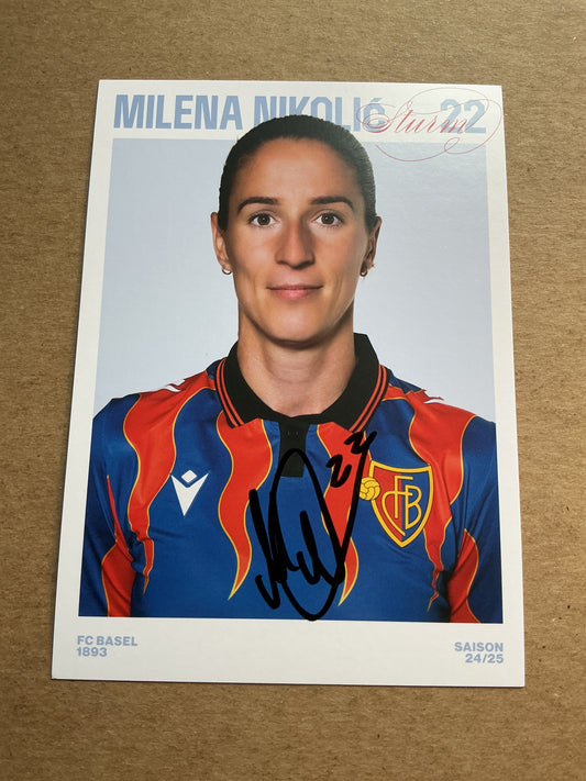 Milena Nikolic, Bosnia 🇧🇦 FC Basel 2024/25 hand signed