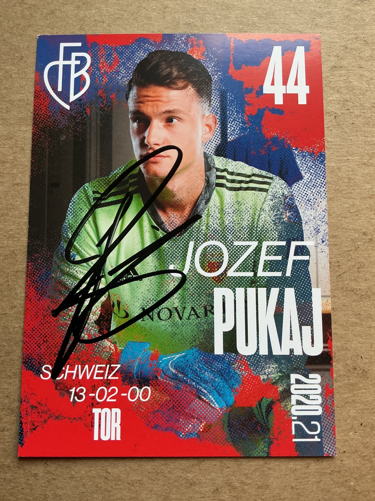 Jozef Pukaj, Switzerland 🇨🇭FC Basel 2020/21 hand signed