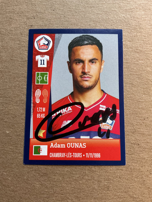 Adam Ounas, Algeria 🇩🇿 Lille OSC 2023 Panini hand signed