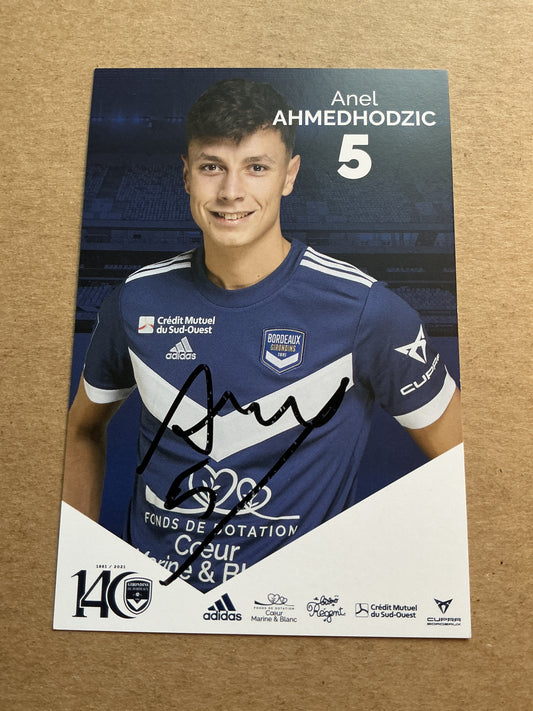 Anel Ahmedhodzic, Bosnia 🇧🇦 Girondins Bordeaux 2021/22 hand signed