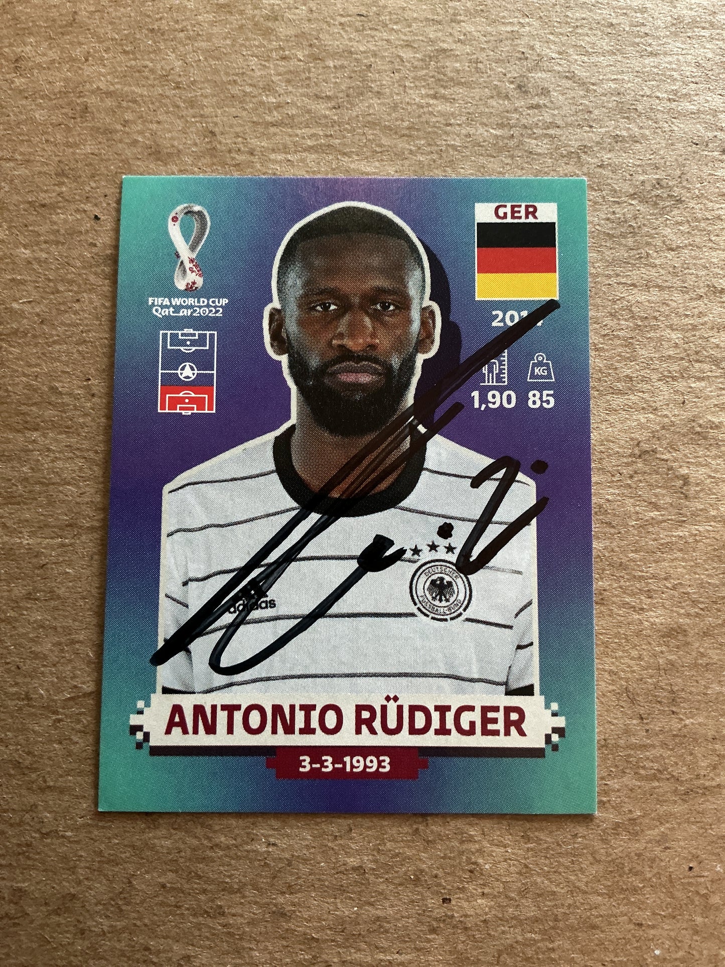 Antonio Rüdiger, Germany 🇩🇪 FIFA World Cup 2022 Panini hand signed