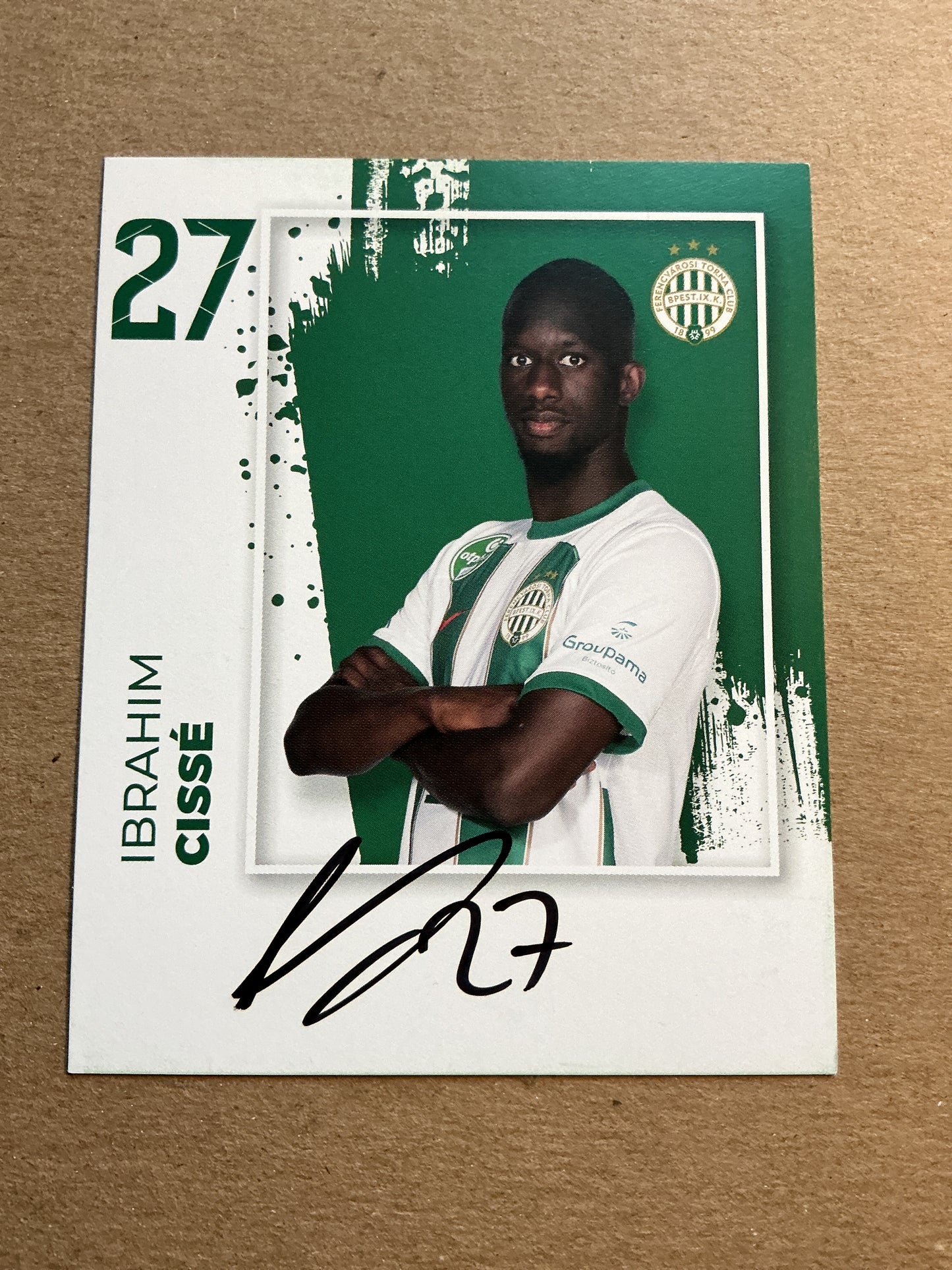 Ibrahim Cissé, France 🇫🇷 Ferencváros TC 2023/24 hand signed