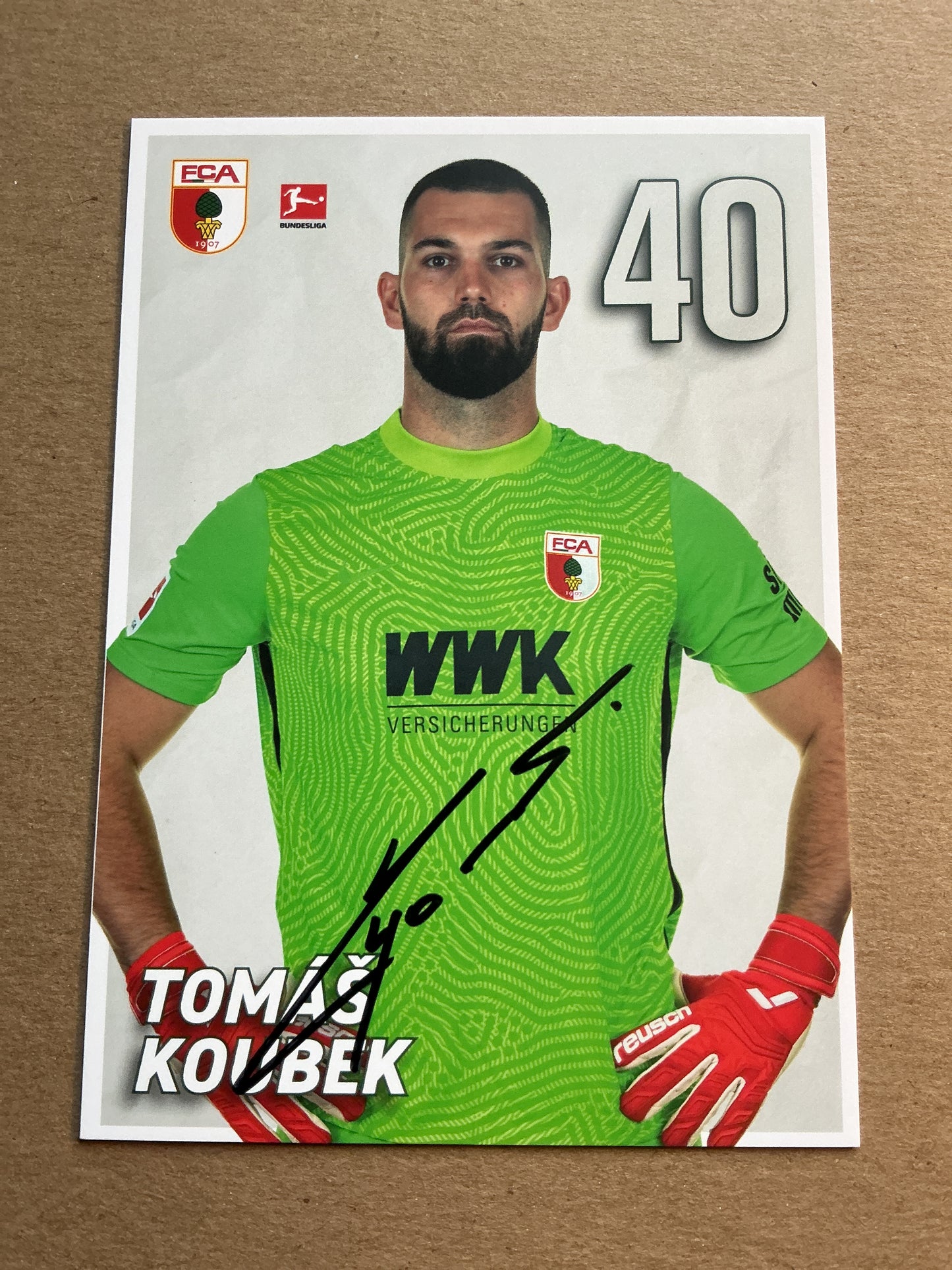 Tomáš Koubek, Czech Republic 🇨🇿 FC Augsburg 2021/22 hand signed