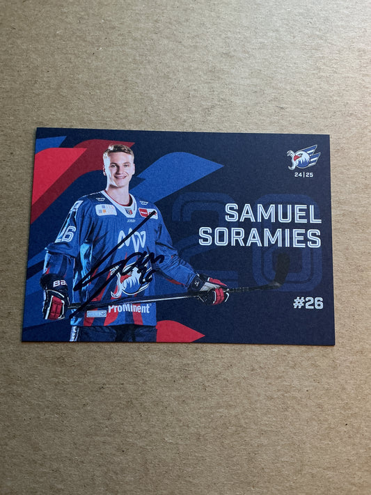 Samuel Joramies, Germany 🇩🇪 Adler Mannheim 2024/25 hand signed