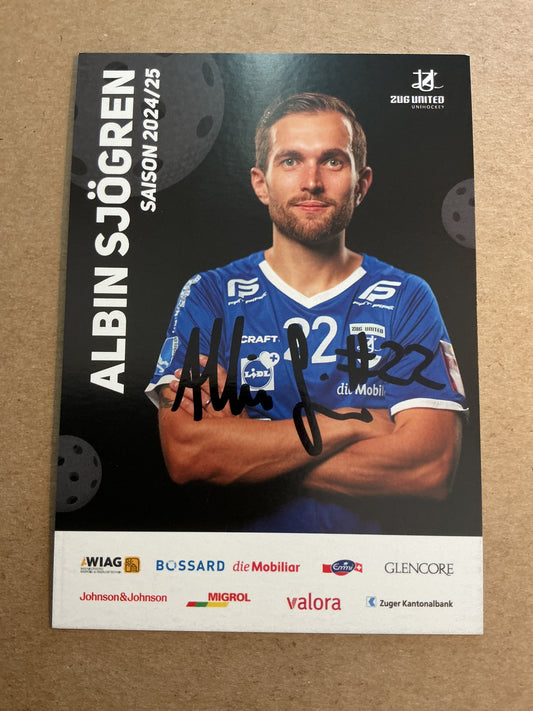 Albin Sjögren, Sweden 🇸🇪 Floorball Sports 2025 hand signed