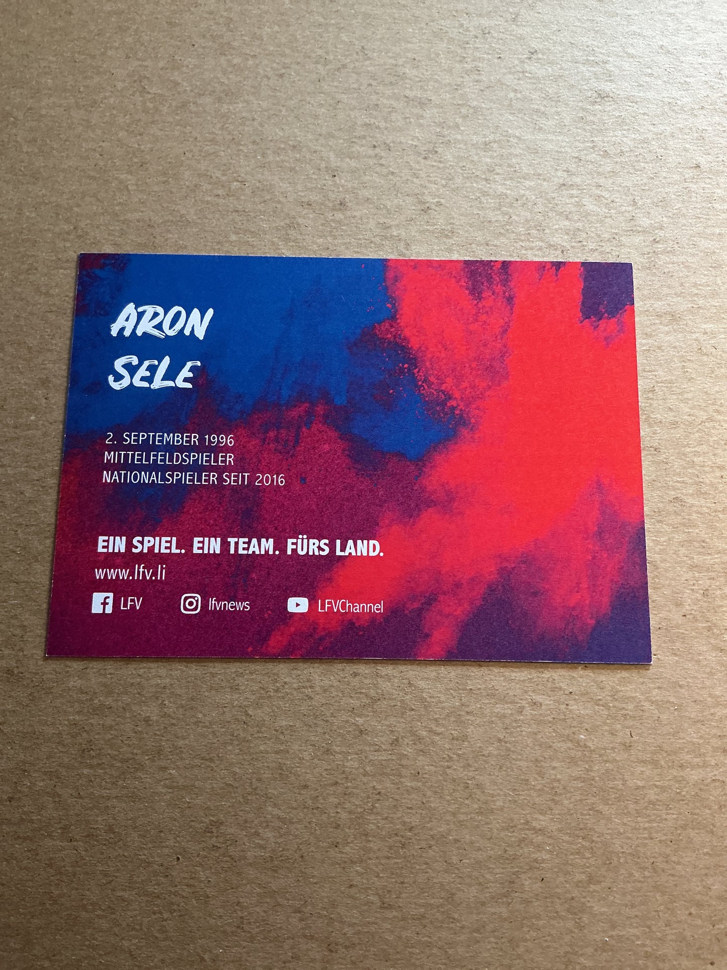Aron Sele, Liechtenstein 🇱🇮 2022 hand signed