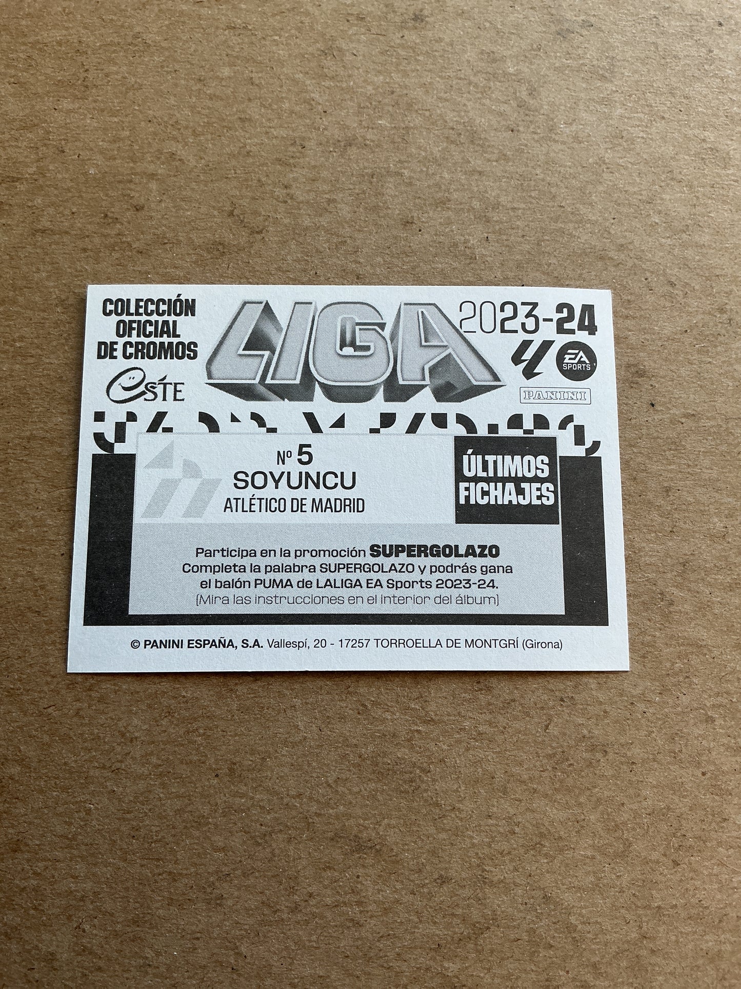 Çağlar Söyüncü, Türkiye 🇹🇷 Atletico Madrid 2023/24 Panini hand signed