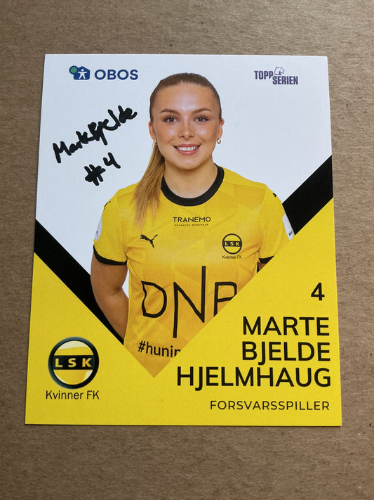 Marte Bjelde, Norway 🇳🇴 LSK Kvinner 2024/25 hand signed
