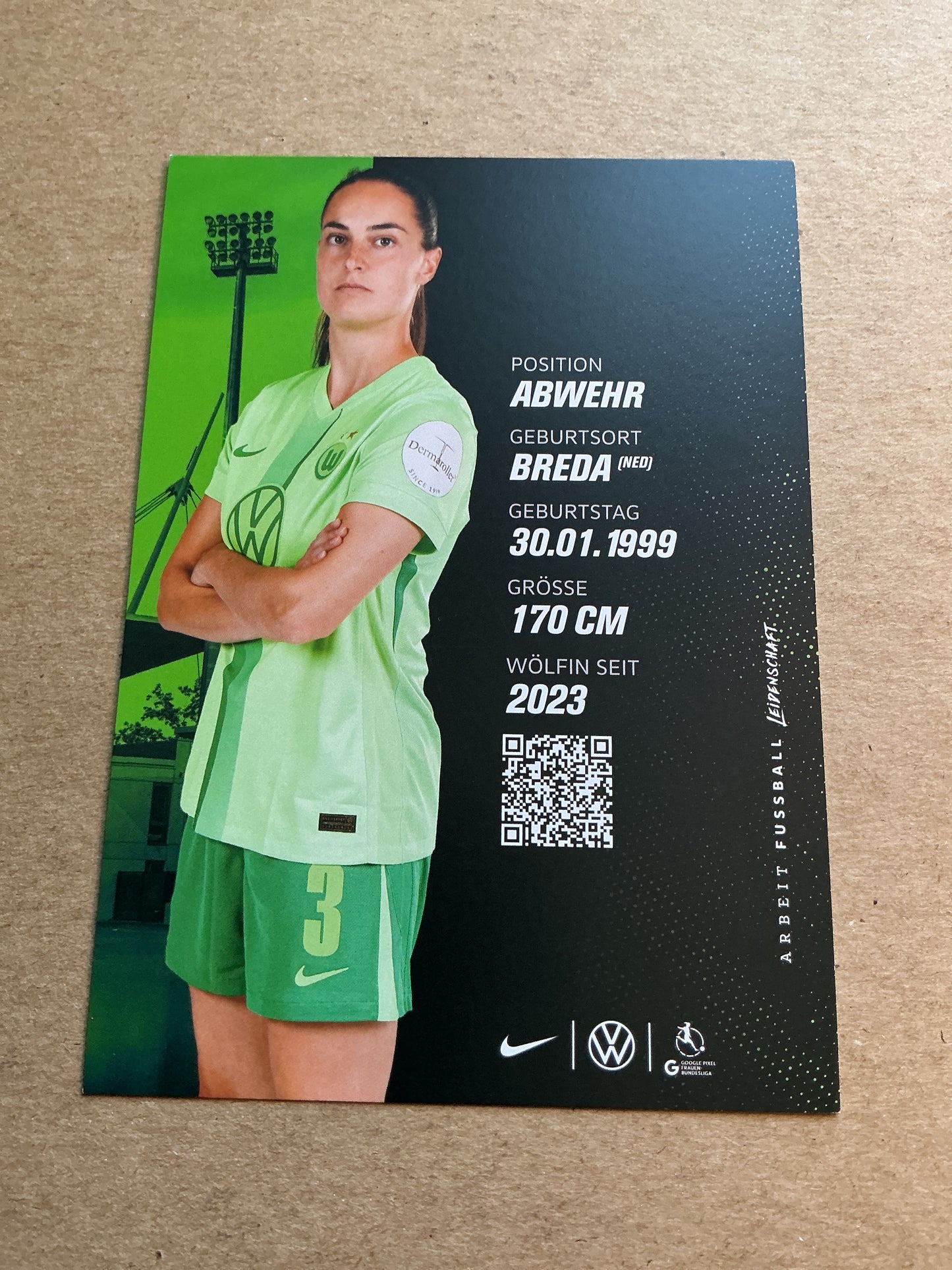Caitlin Dijkstra, Netherlands 🇳🇱 VfL Wolfsburg 2024/25 hand signed