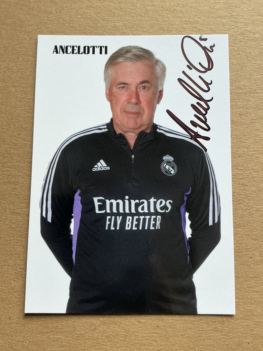 Carlo Ancelotti, Italy 🇮🇹 Real Madrid 2022/23 hand signed