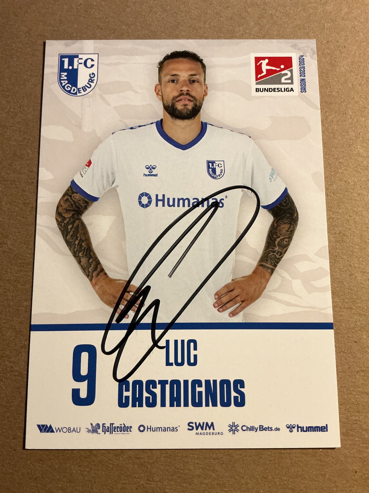 Luc Castaignos, Netherlands 🇳🇱 1.FC Magdeburg 2023/24 hand signed
