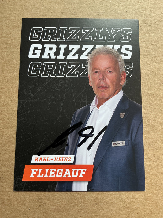 Karl-Heinz Fliegauf, Germany 🇩🇪 Grizzlys Wolfsburg 2024/25 hand signed