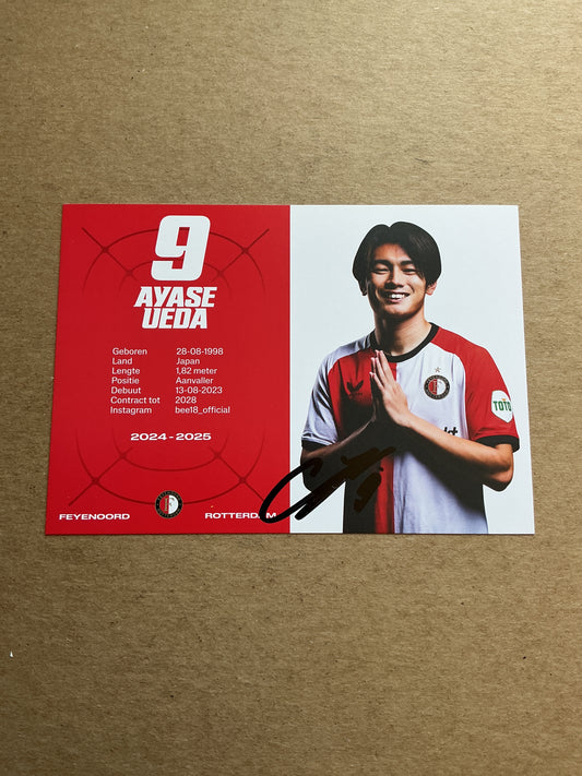 Ayase Ueda, Japan 🇯🇵 Feyenoord Rotterdam 2024/25 hand signed