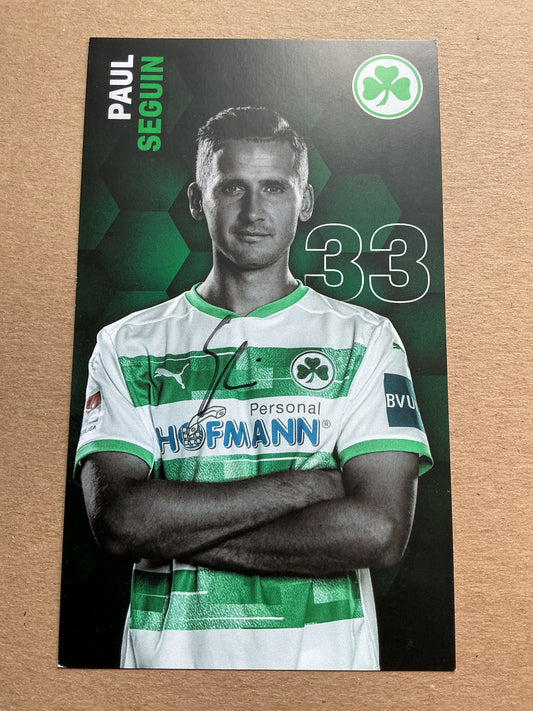 Paul Seguin, Germany 🇩🇪 SpVgg Greuther Fürth 2020/21 hand signed