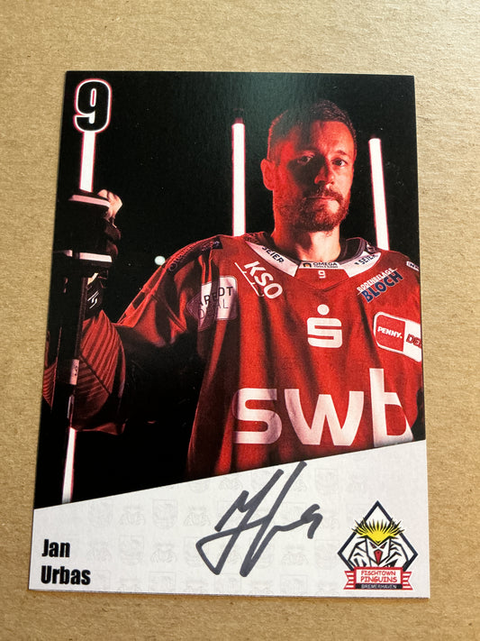 Jan Urbas, Slovenia 🇸🇮 Fishtown Pinguins 2024/25 hand signed