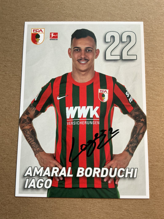 Amaral Borduchi Iago, Brazil 🇧🇷 FC Augsburg 2021/22 hand signed