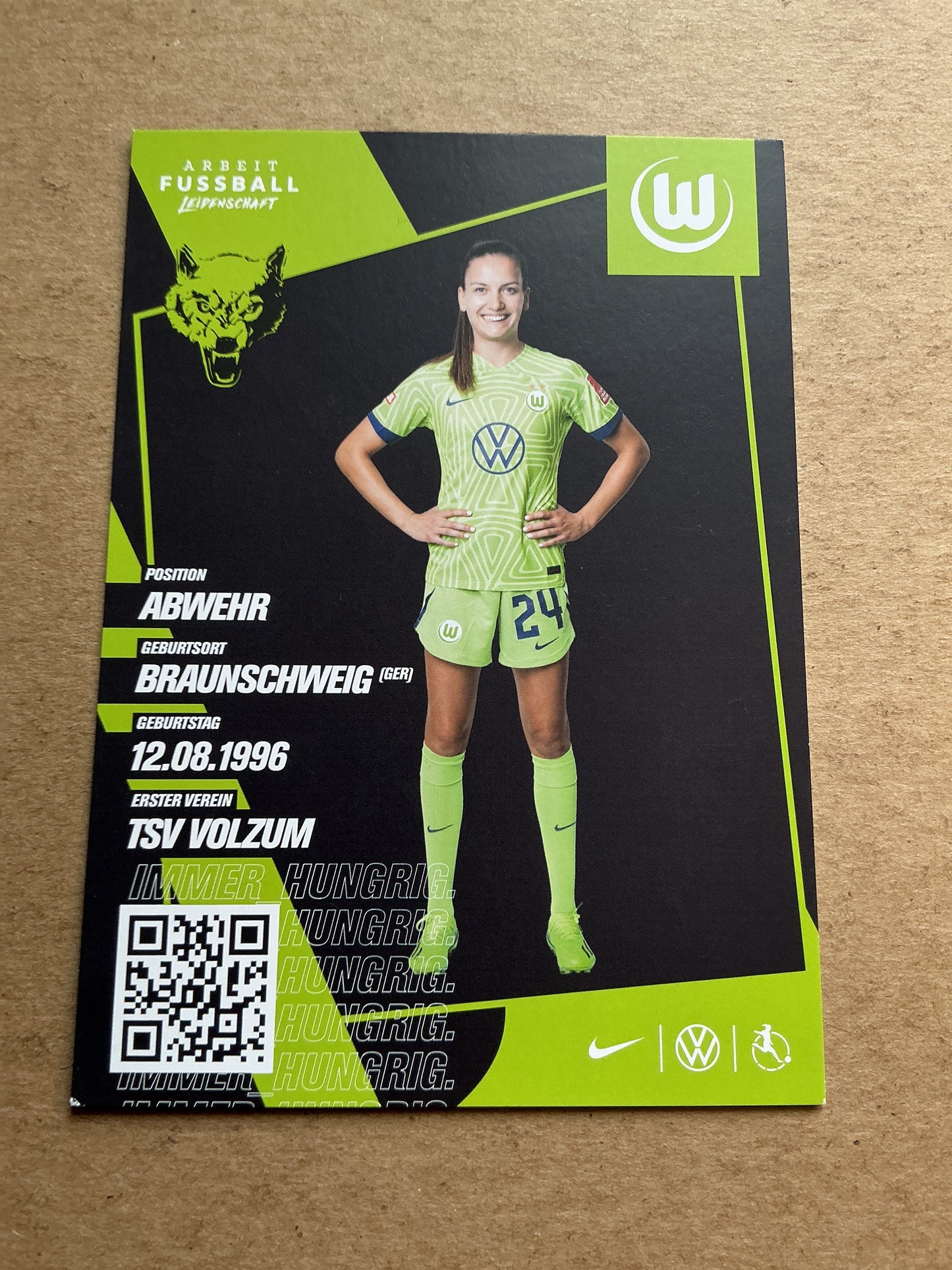 Joelle Wedemeyer, Germany 🇩🇪 VfL Wolfsburg 2022/23 hand signed