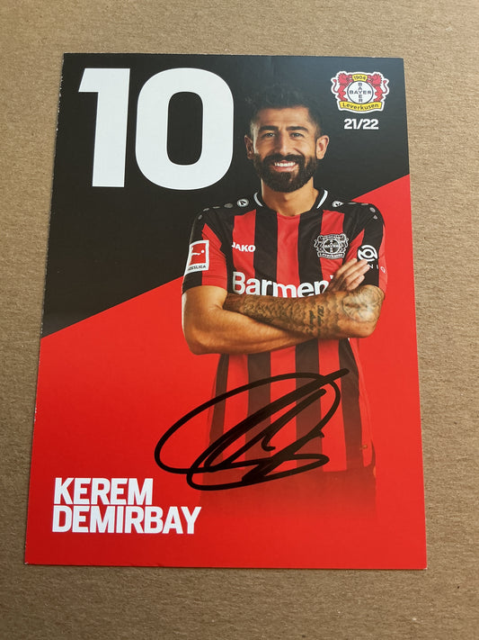 Kerem Demirbay, Germany 🇩🇪 Bayer 04 Leverkusen 2021/22 hand signed