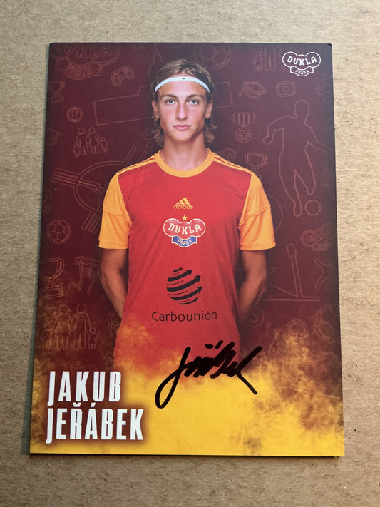 Jakub Jeřábek, Czech Republic 🇨🇿 FK Dukla Prague 2021/22 hand signed