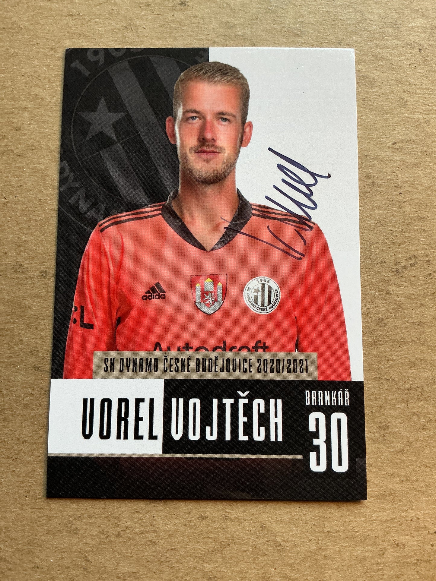 Vorel Vojtěch, Czech Republic 🇨🇿 SK Dynamo České Budějovice 2020/21 hand signed