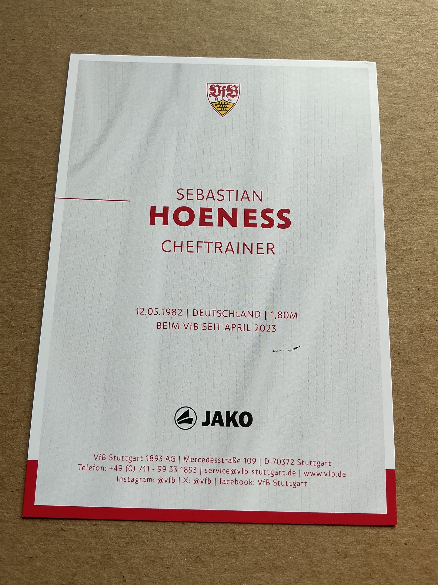 Sebastian Hoeneß, Germany 🇩🇪 VfB Stuttgart 2024/25 hand signed