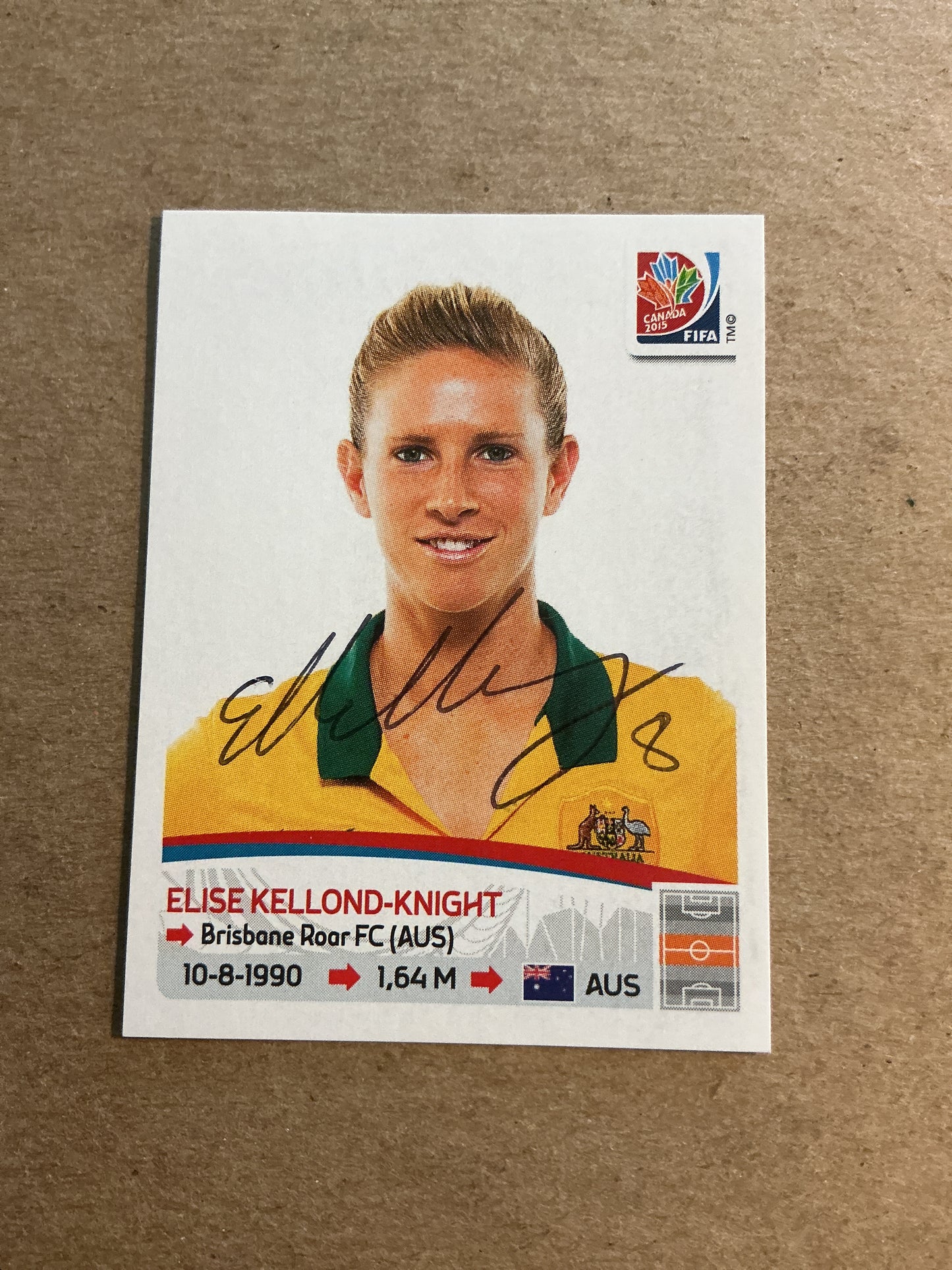 Elise Kellond-Knight, Australia 🇦🇺 FIFA Women’s World Cup 2015 Panini hand signed