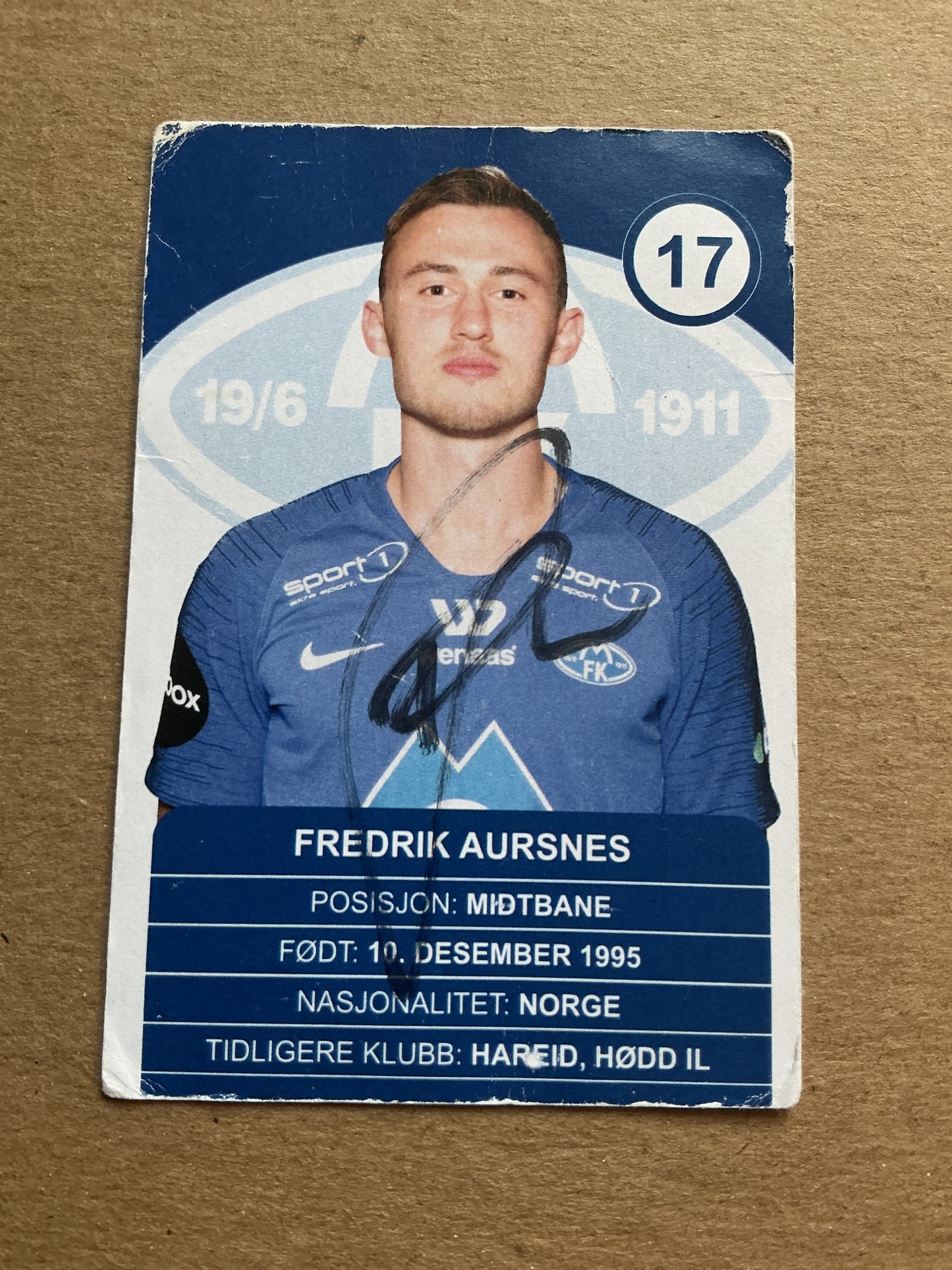 Fredrik Aursnes, Norway 🇳🇴 Molde FK 2020/21 hand signed