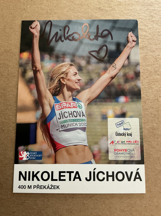 Nikoleta Jichova, Czech Republic 🇨🇿 Athletics Summer Olympics 2024 hand signed