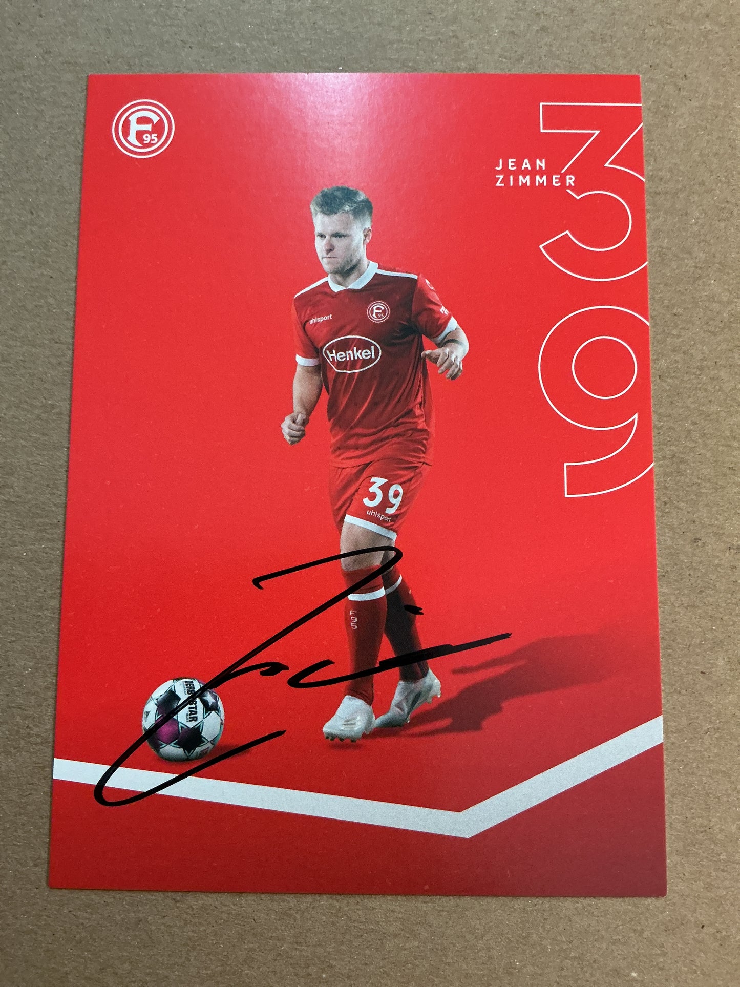 Jean Zimmer, Germany 🇩🇪 Fortuna Düsseldorf 2020/21 hand signed