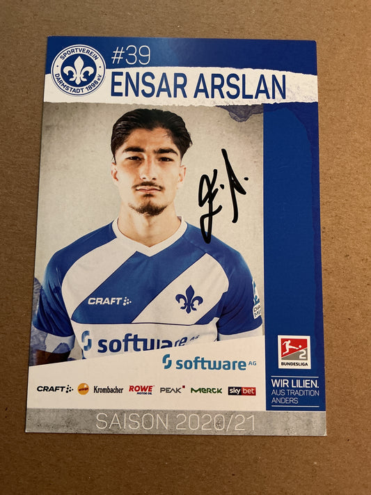 Ensar Arslan, Türkiye 🇹🇷 SV Darmstadt 98 2020/21 hand signed