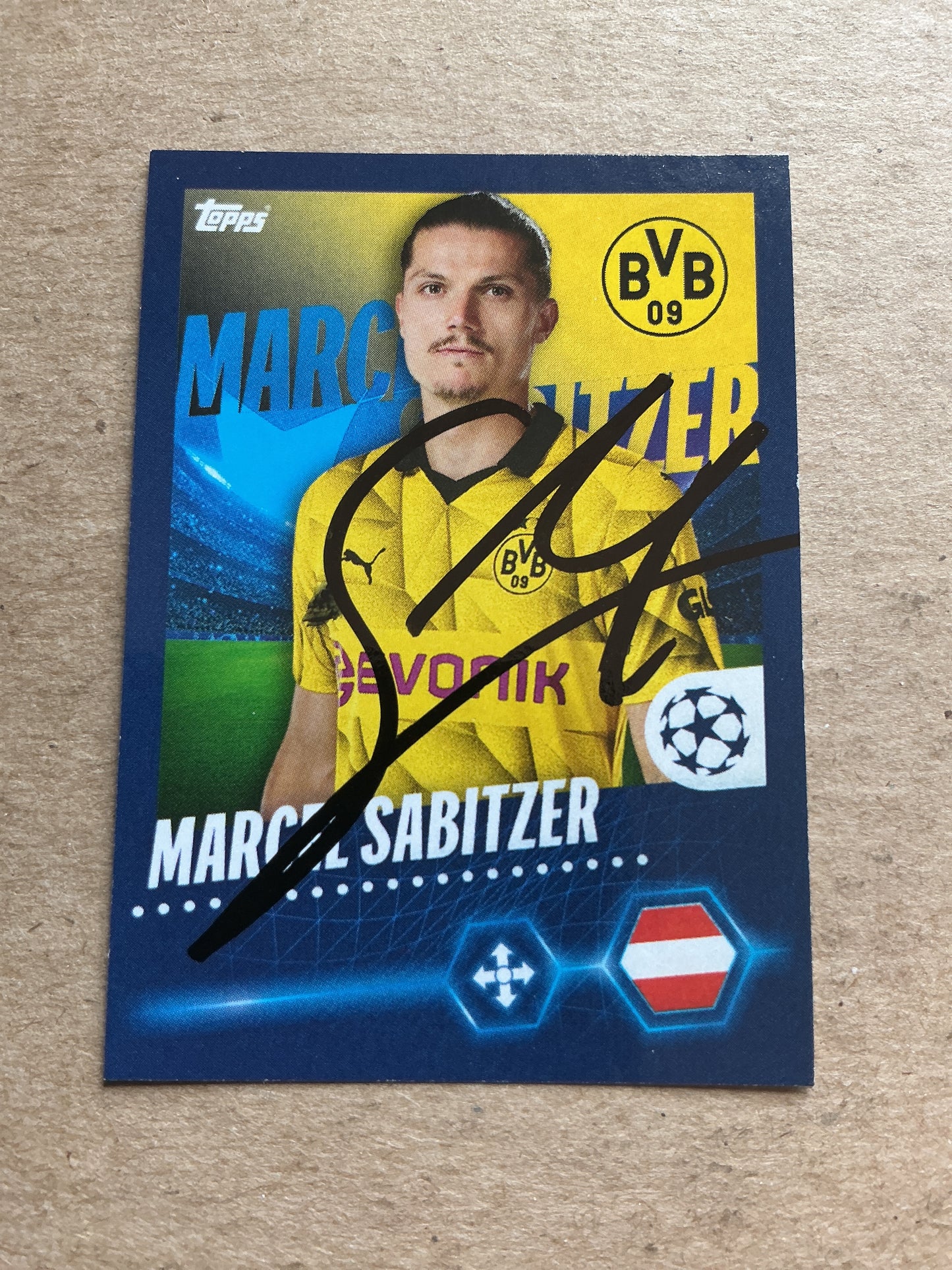 Marcel Sabitzer, Austria 🇦🇹 Borussia Dortmund 2023/24 Topps hand signed