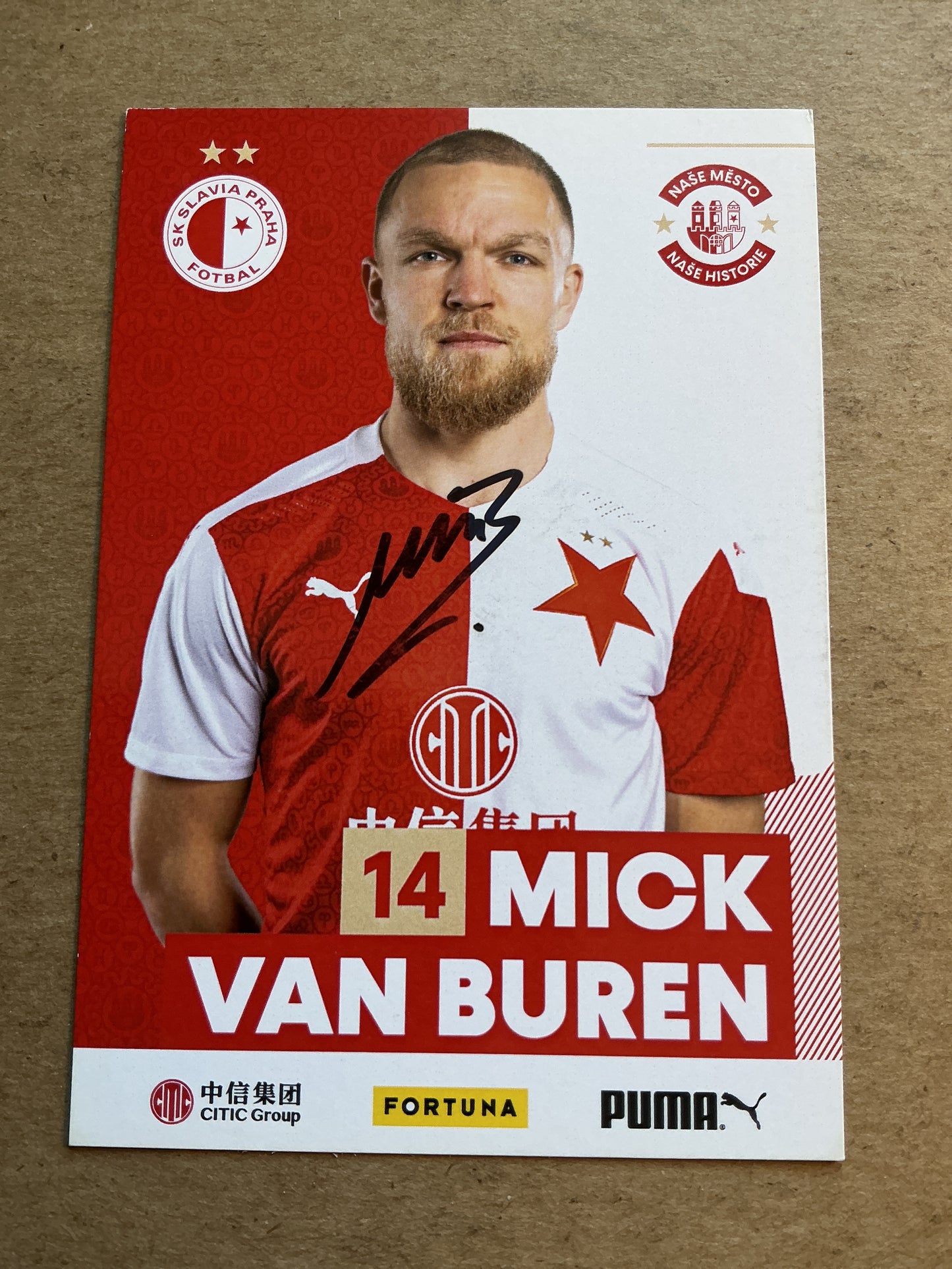 Mick van Buren, Netherlands 🇳🇱 SK Slavia Prague 2020/21 hand signed