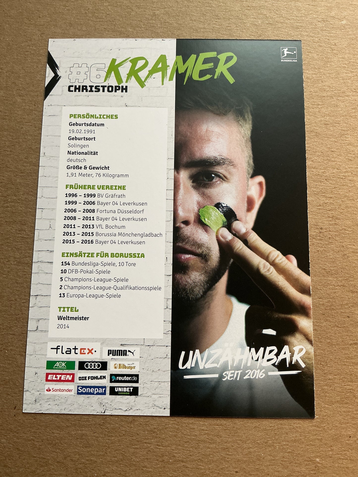 Christoph Kramer, Germany 🇩🇪 Borussia Mönchengladbach 2020/21 hand signed