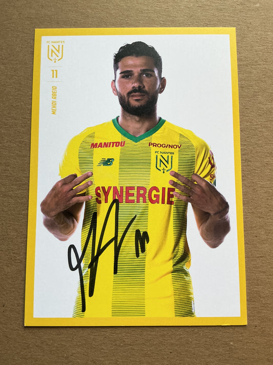 Mehdi Abeid, Algeria 🇩🇿 FC Nantes 2019/20 hand signed
