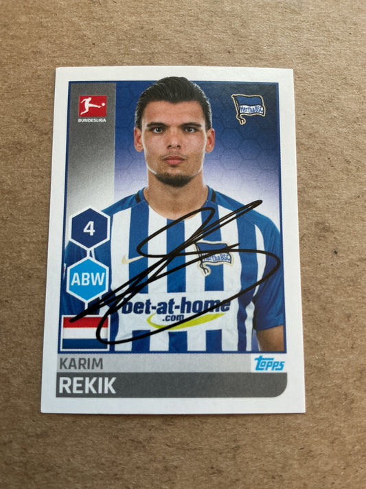 Karim Rekik, Netherlands 🇳🇱 Hertha BSC Berlin 2017/18 Topps hand signed