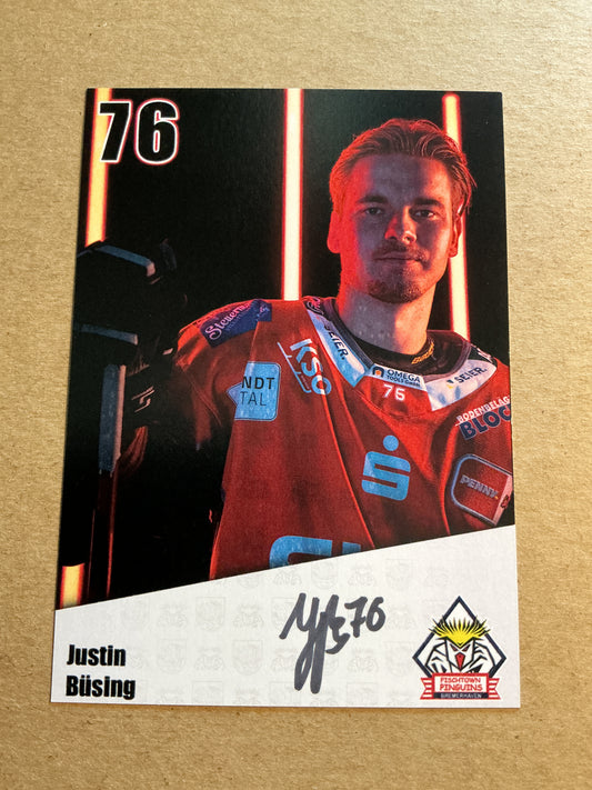 Justin Büsing, Germany 🇩🇪 Fishtown Pinguins 2024/25 hand signed