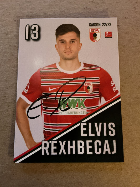 Elvis Rexhbecaj, Germany 🇩🇪 FC Augsburg 2022/23 hand signed
