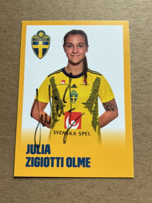 Julia Zigiotti Olme, Sweden 🇸🇪 UEFA Women’s Euro 2022 hand signed