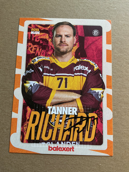 Tanner Richard, Switzerland 🇨🇭 Geneve-Servette HC 2024/25 hand signed