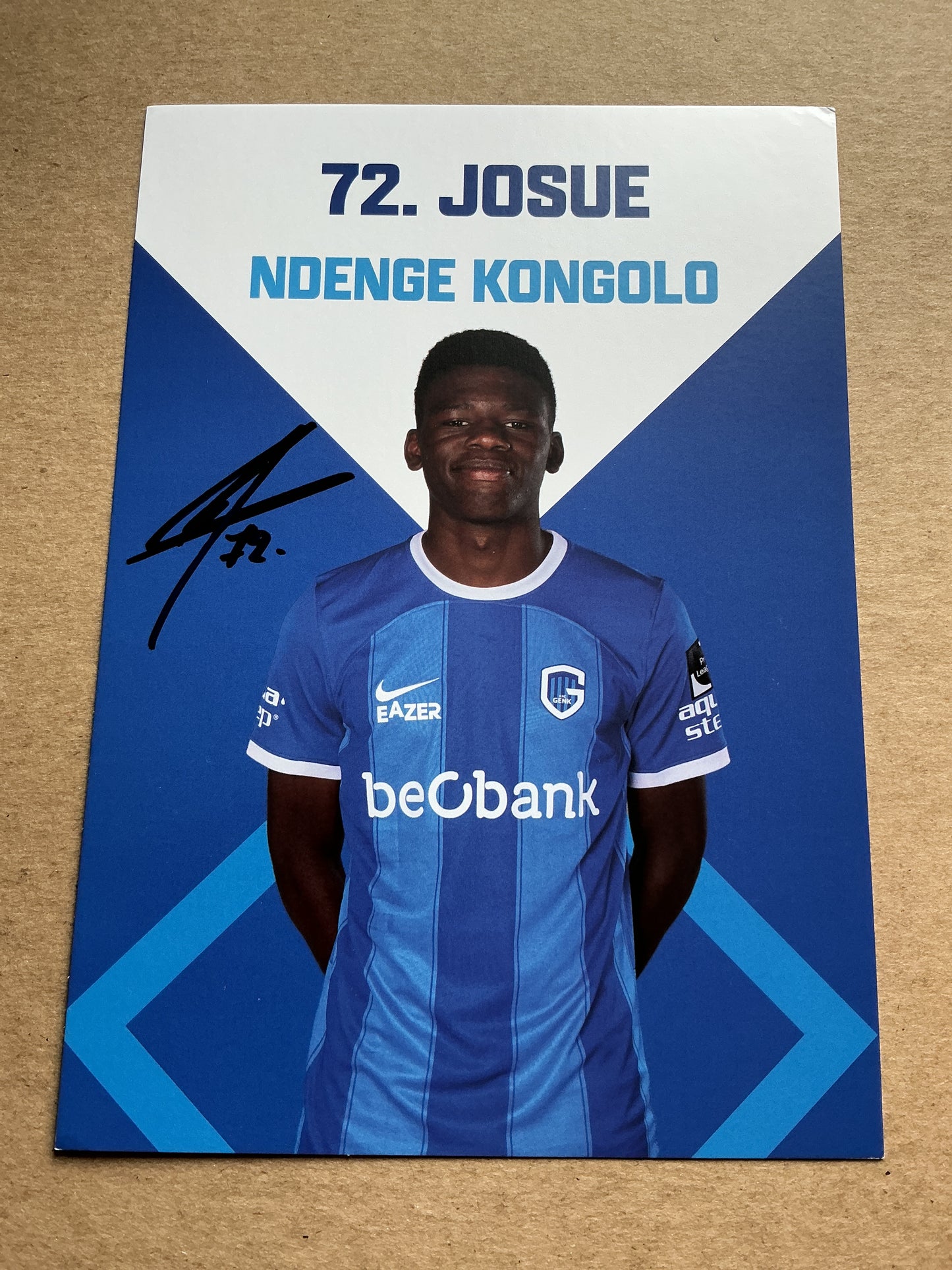 Josue Ndenge Kongolo, Belgium 🇧🇪 KRC Genk 2023/24 hand signed